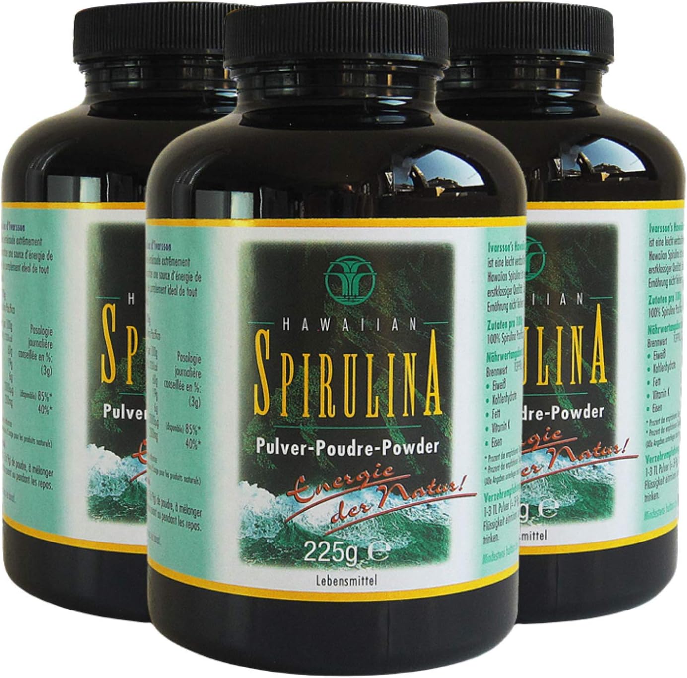 Spirulina Original Hawaiian Spirulina Powder 3 x 225 g I Spirulina Hawaii I Hawaiian Spirulina Dried I Spirulina Algae