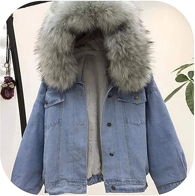 denim jacket with wool collar womens
