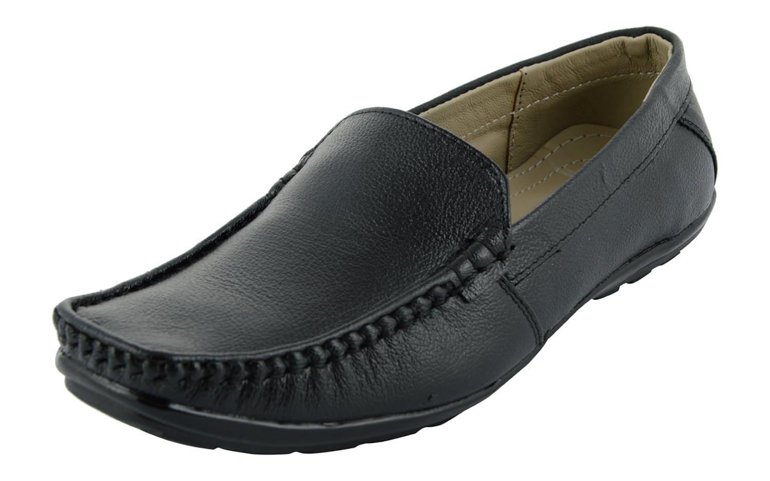 Buy Men's Black Leather Loafers 10 UK at Amazon.in