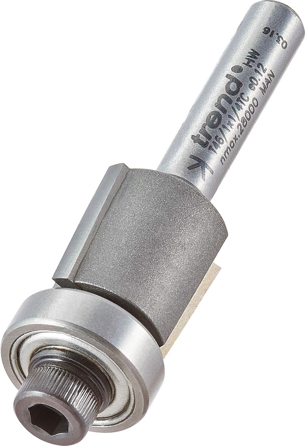 Trend Professional Bearing Guided Trimming Cutter, 1/4 Inch Shank, 15.9mm Cut Diameter, 13mm Cut Length