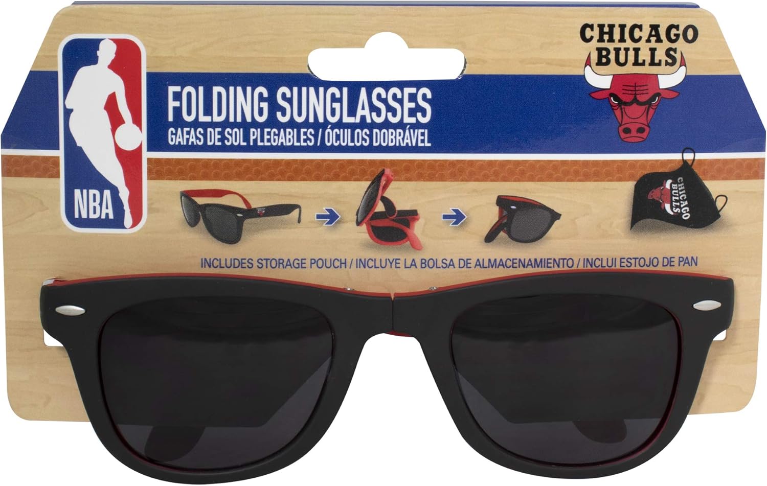 Officially Licensed NBA Chicago Bulls Folding Sunglasses: Clothing