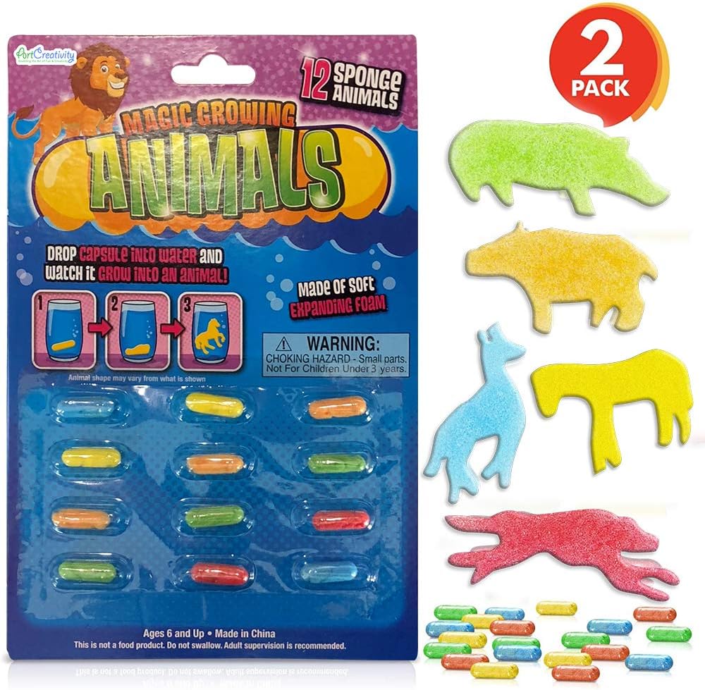 ArtCreativity Magic Growing Animal Capsules, Grow in Water