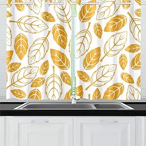 s Cortinas de Cocina de otoño Amarillas Niveles de Cortina de Ventana