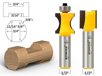 Yonico 13210 2 Bit Log Cabin Building Block Toy Router Bit Set 1 2