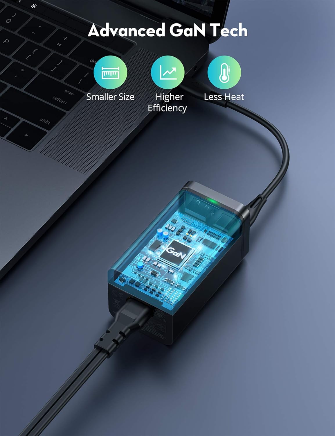 USB C Charger, RAVPower 65W 4-Port Desktop USB Charging Station [GaN Power Tech] with 2 USB C Ports + 2 USB A Ports for MacBook Pro/Air, Dell XPS 13, iPad Pro, iPhone, Nintendo Switch, Galaxy and More