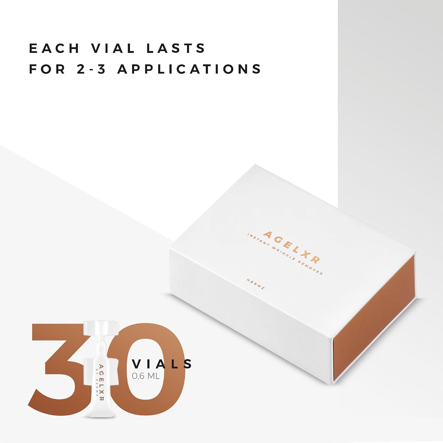 AGELXR, Instant Wrinkle Remover (30 Vials 0.6ml Each), Quickly Tightens Wrinkles - Image 3