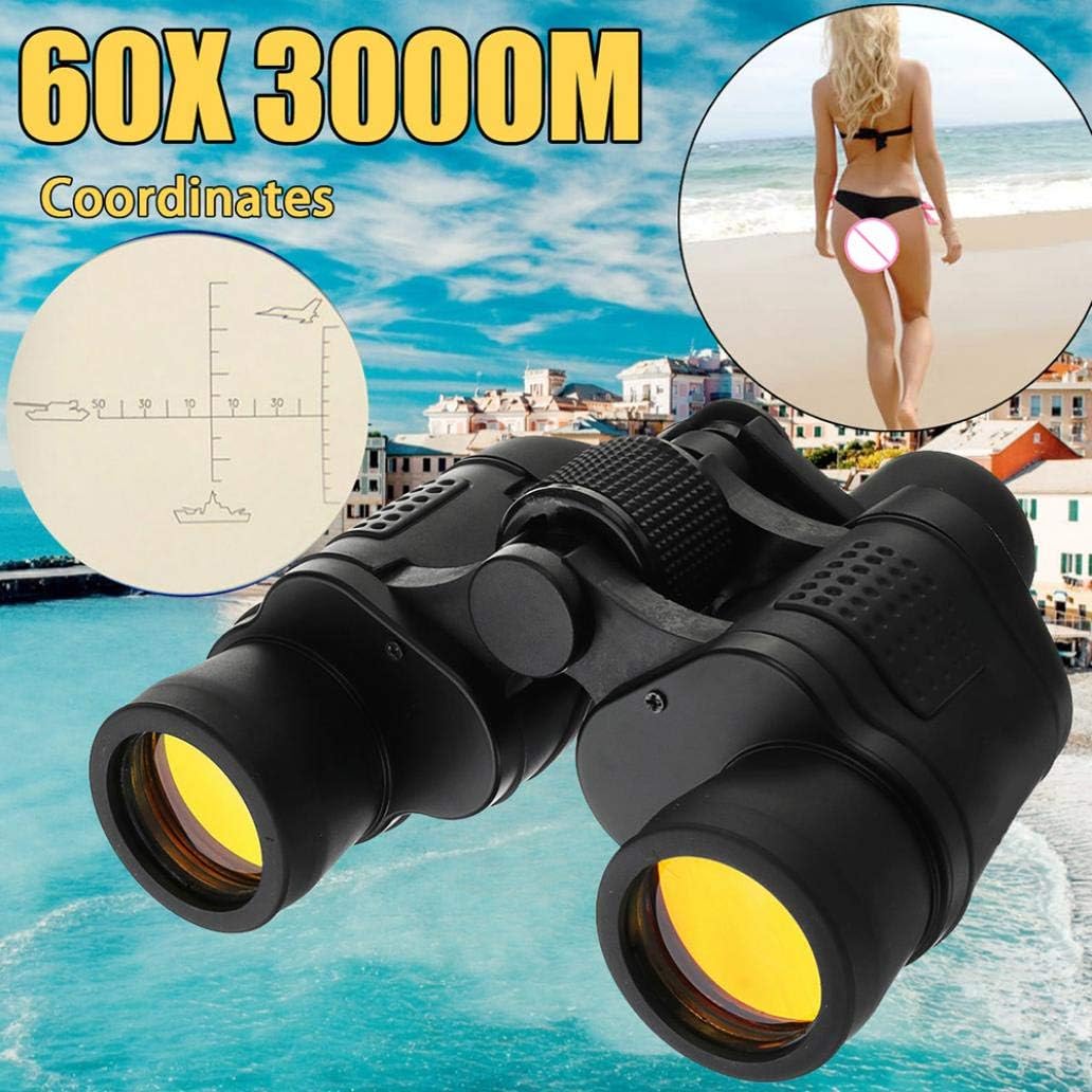 YiiLshaoqx Outdoor 3000m 60X Optical Telescope Night Vision Green Film Binoculars Telescope - Black