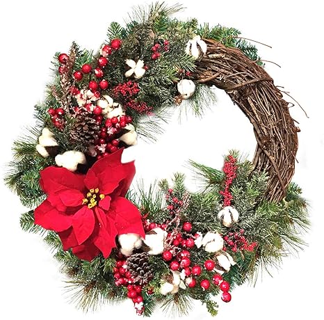 Immagini Natalizie Eleganti.Joyibay Corona Di Natale Artificiale Elegante Corona Di Decorazioni Natalizie Ghirlanda Appesa Per La Decorazione Della Porta Accessori Per Decorazioni Natalizie Amazon It Amazon It