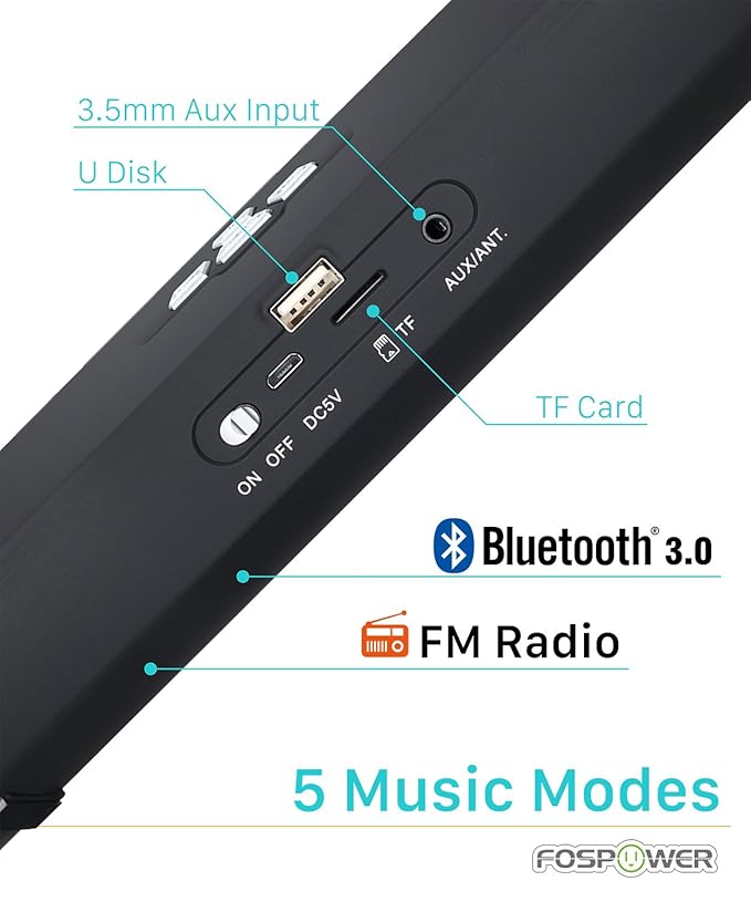 FosPower [BTS20 Altavoz portátil inalámbrico Bluetooth 3.0 ...