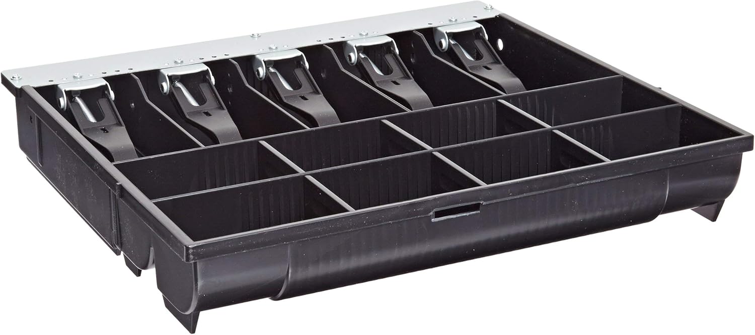APG VPK-15B-2A-BX Vasario Series Standard-Duty ABS Plastic Till for Cash Drawer, 5 Bill Compartments, 5 Coin Compartments, 14.2" x 2.35" x 12.05": Industrial & Scientific