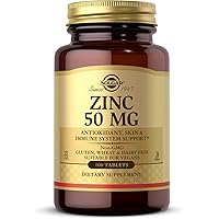 Solgar Zinc 50 mg, 100 Tablets - Zinc for Healthy Skin, Taste & Vision - Immune System & Antioxidant Support - Supports…
