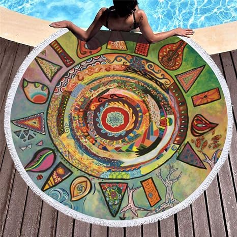 Juego De 2 Tapiz De Mandala Ombre O Manta De Playa Redonda