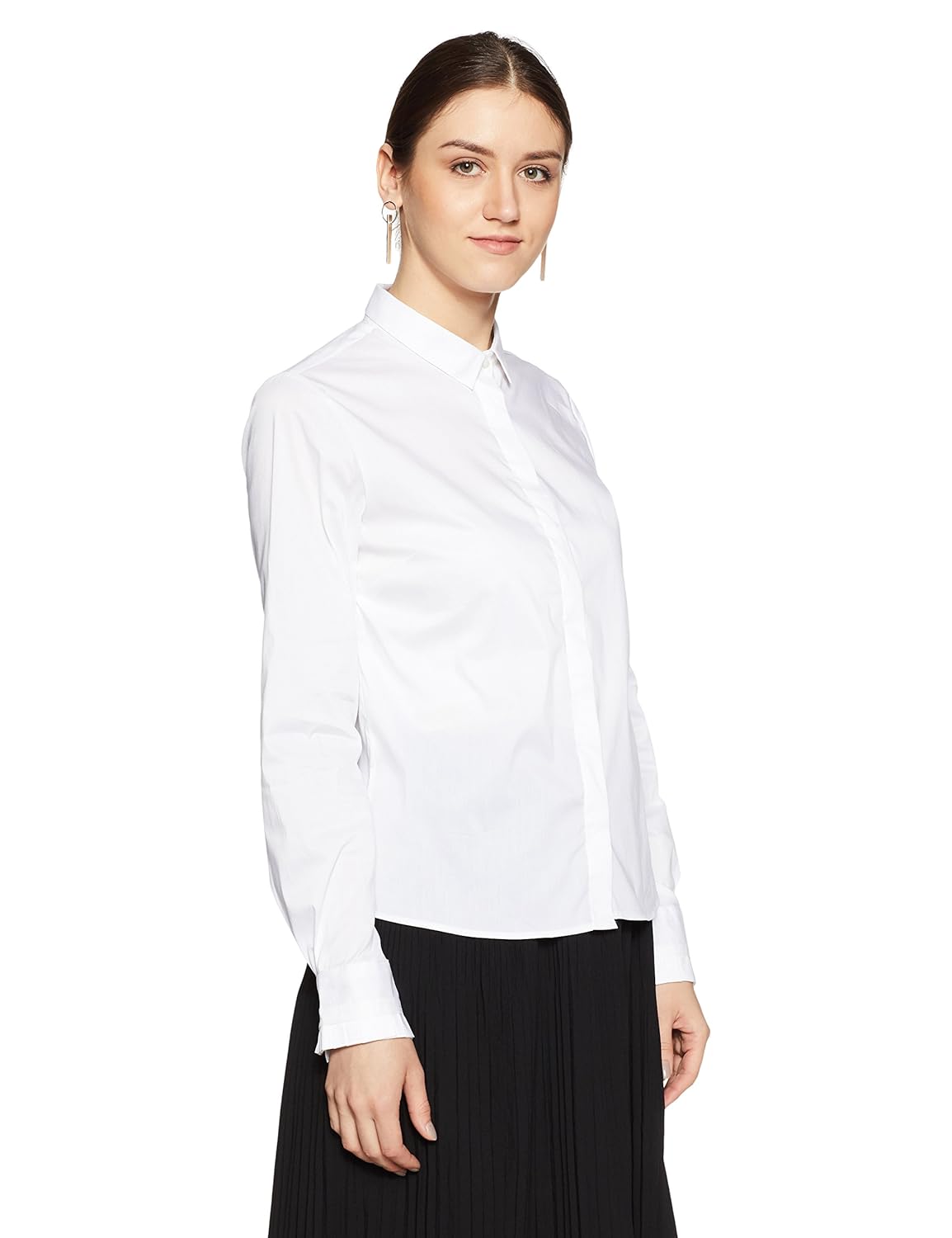 van heusen women's plain regular fit synthetic shirt