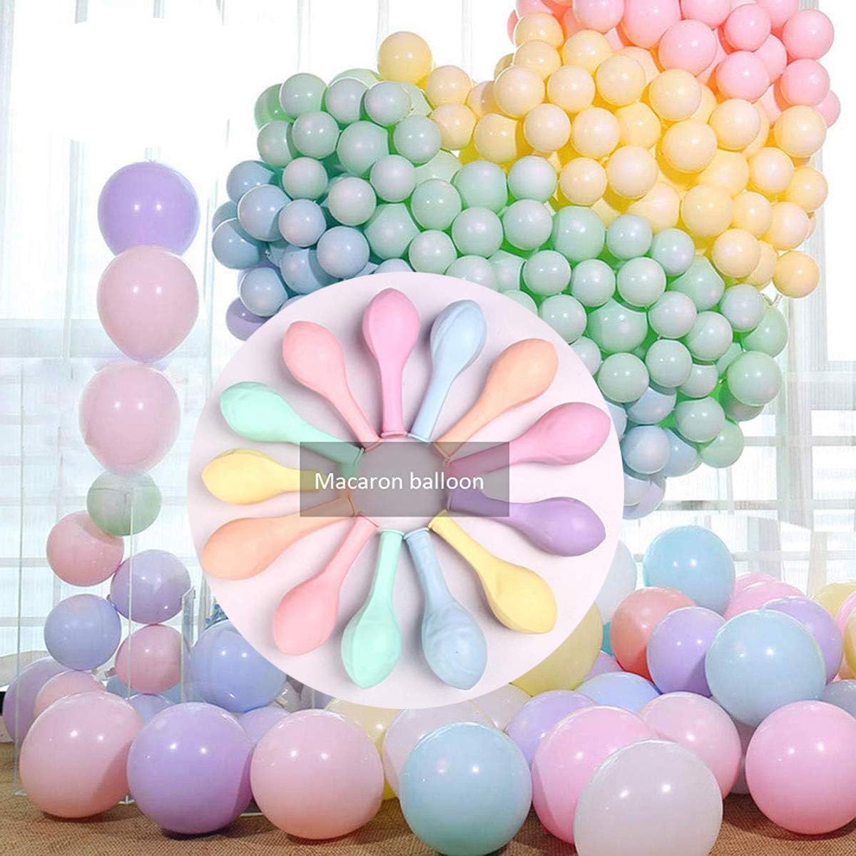 300pcs Balloon Latex Macaron Balloons 