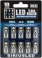 SIRIUSLED 194 LED Bulbs Extremely Super Bright 3030 Chipset for Car truck Interior Dome Map Door Courtesy Marker License Plate Lights Compact Wedge T10 168 2825 Xenon White Pack of 10