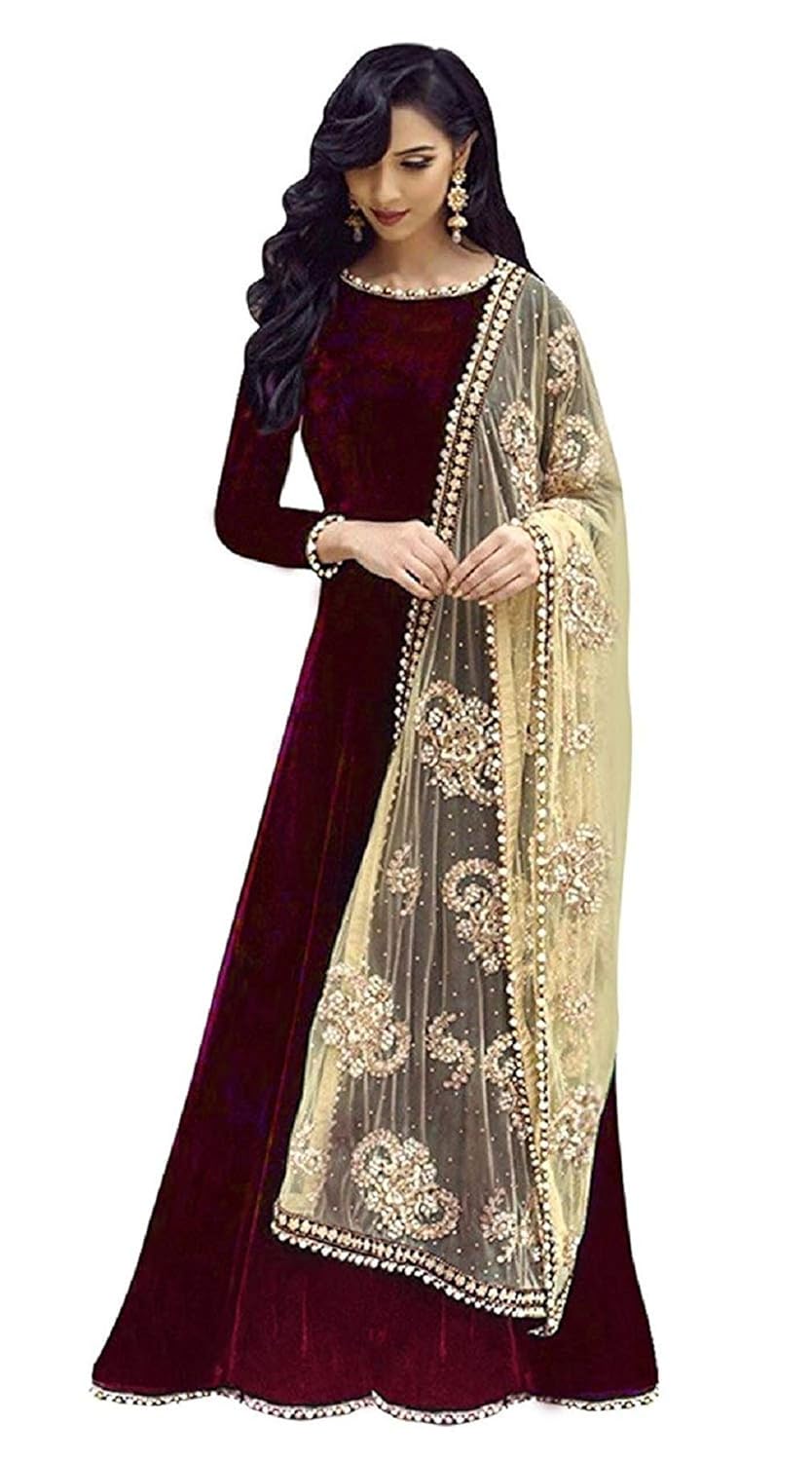 drashti villa woman's tapeta silk bridal wedding gown and anarkali free size