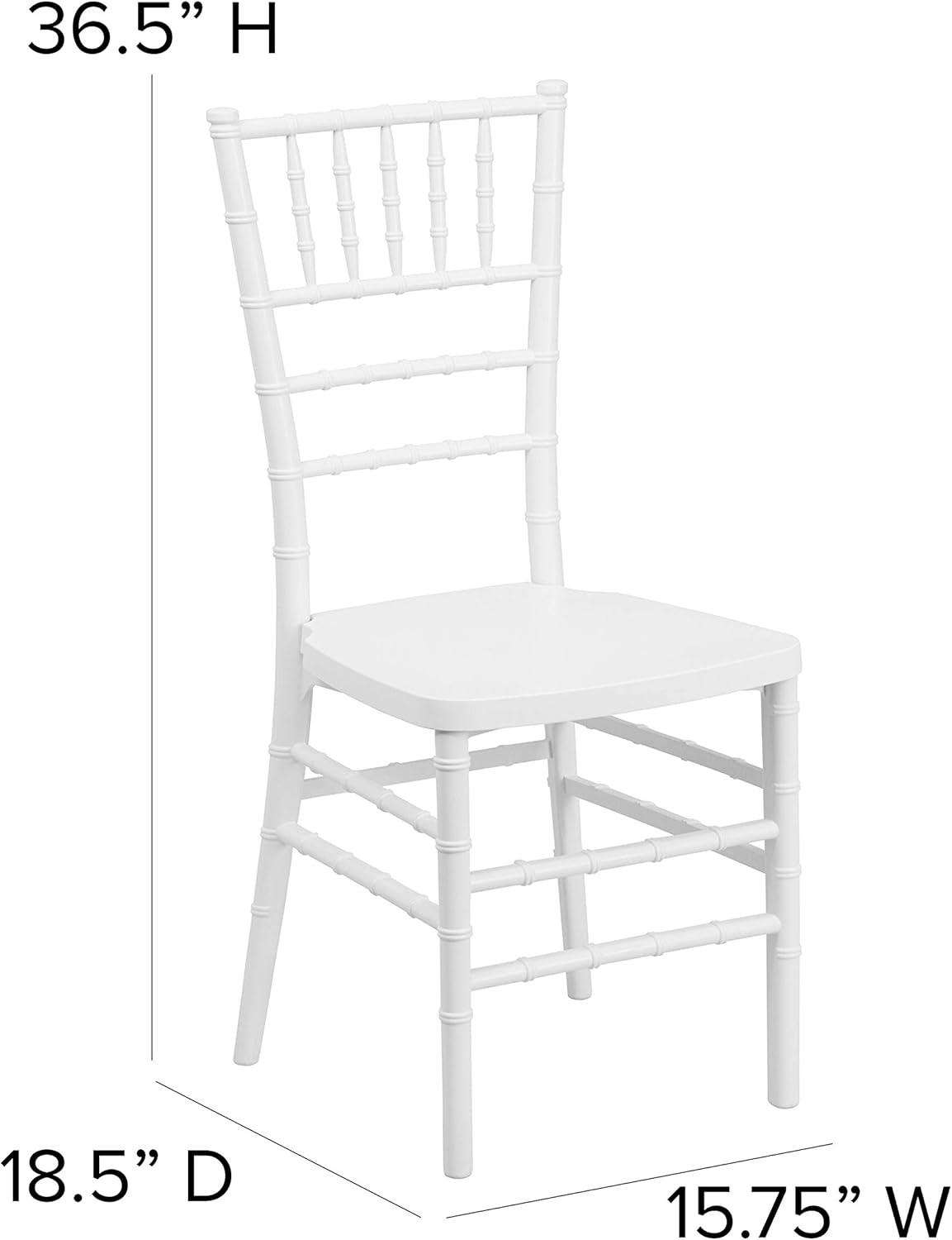 Flash Furniture HERCULES PREMIUM Series White Resin Stacking Chiavari Chair: Furniture & Decor