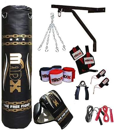 MADX Box-Set, 13-teilig, 1.52 meters gefüllt Boxsack, Handschuhe, Kette, Halterung, Kickbag