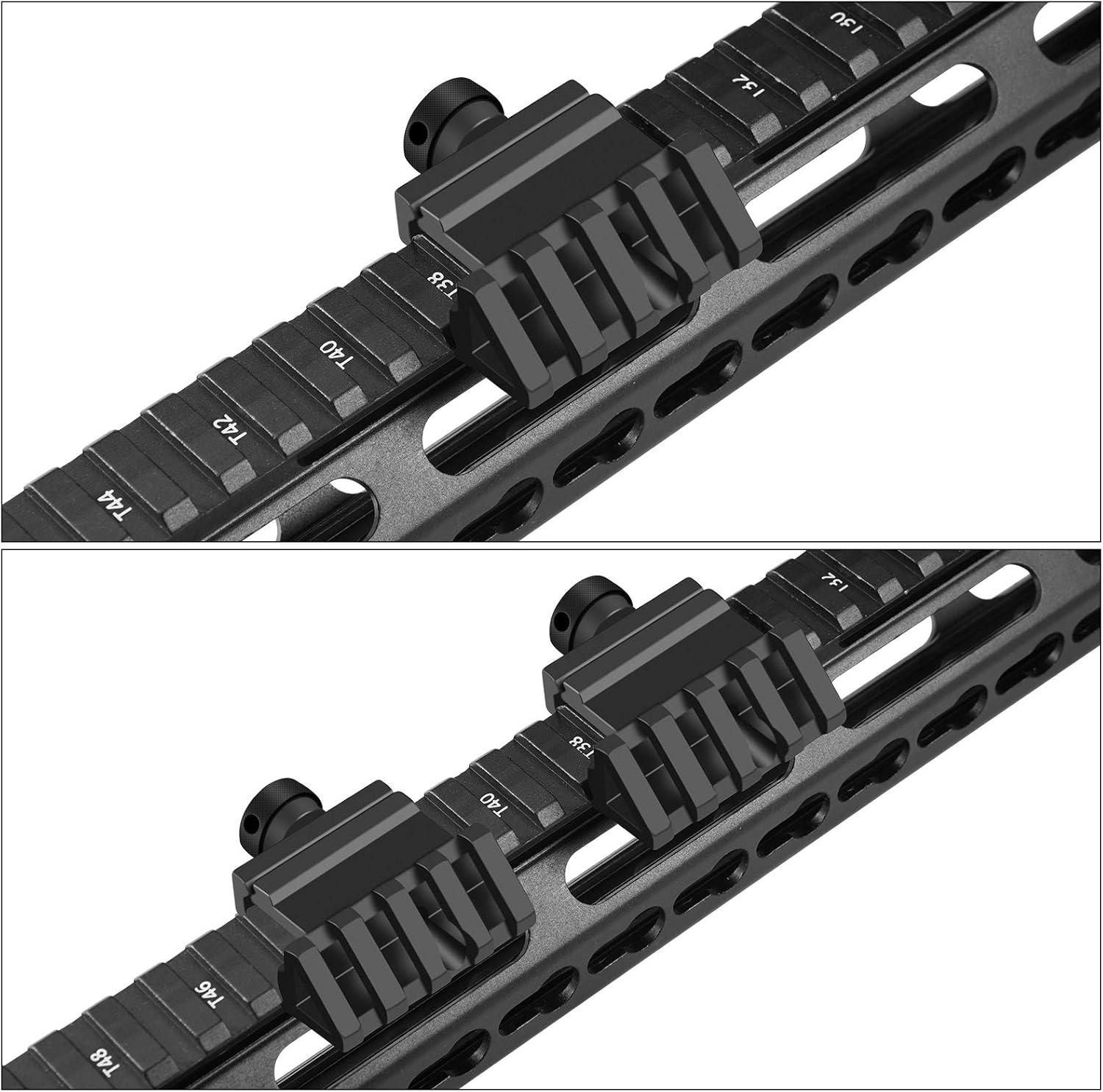 Offset Rail Mounts, LONSEL 4 Slots Aluminum 45 Degree Offset Angle Picatinny Weaver Rail Mount for Flashlight Laser Optic Sight - 3 Pack (4 Slot - 3 PCS) : Sports & Outdoors