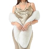 LA CARRIE Women's Faux Fur Collar Scarf Wrap Winter Neck Warmer Collar Ladies White Scarf