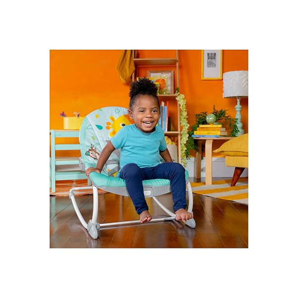 BRIGHT STARTS WILD VIBES INFANT TO TODDLER ROCKER WITH VIBRATIONS, UNISEX, NEWBORN +