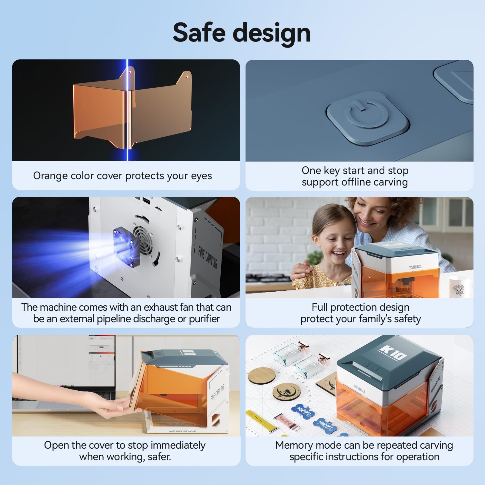 WAINLUXPRO K10 3W Laser Engraver Machine, Mini Laser Engraving Machine for Wood Leather Silicone Paper Glass Acrylic Cloth, Grabadora Láser, Engraver Laser Class1
