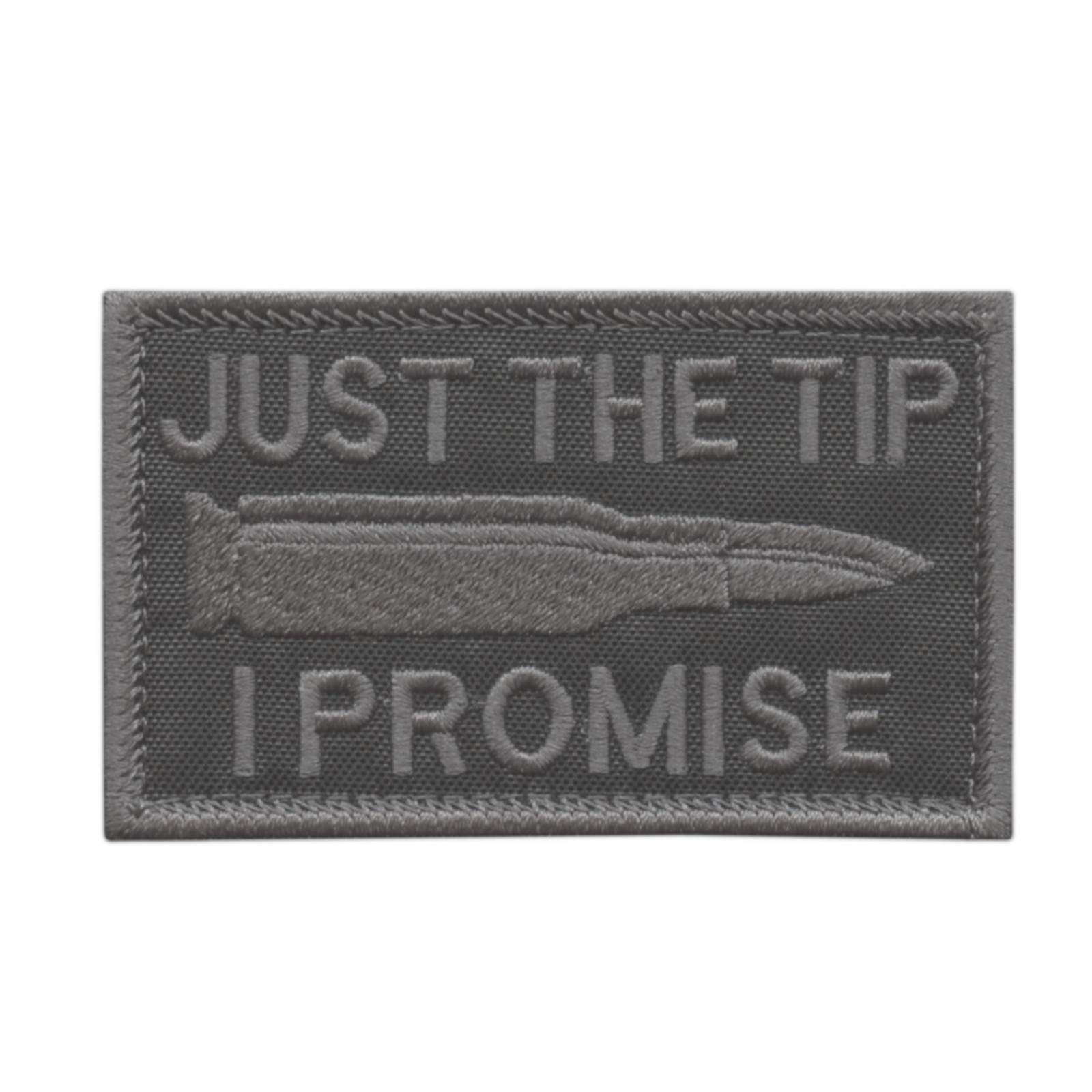 Just The Tip I Promise Subdued Blackout USA Army Tactical Morale Fastener Cap Patch