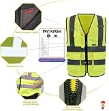 AYKRM High Visibility Vest Class 2 Zip Front with 7 Pockets Hi Vis Waistcoat view 3