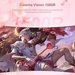 DJiEX 34 inch Pink Ultrawide Curved Computer Gaming