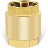 1-1/2" NPT Vertical Spring Check Valve, Brass Heavy-Duty Female Thread DN40 | Non-Return Lift Spring Design, Prevents Backflow, Protect Pumps, Quick Shutoff, for Vertical Piping, for Water, Oil, Gas, Air