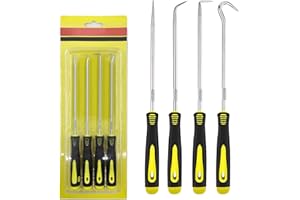 Yuentoen Hose Removal Hook Set, 4 Pieces Hook and Pick Set, Hand Repair Kit Mechanic for Removing Oil Seals and O Rings