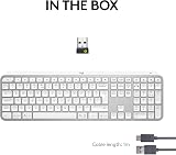 Logitech MX Keys S Wireless Keyboard UK Pale Grey Bluetooth USB‑C Backlit view 9
