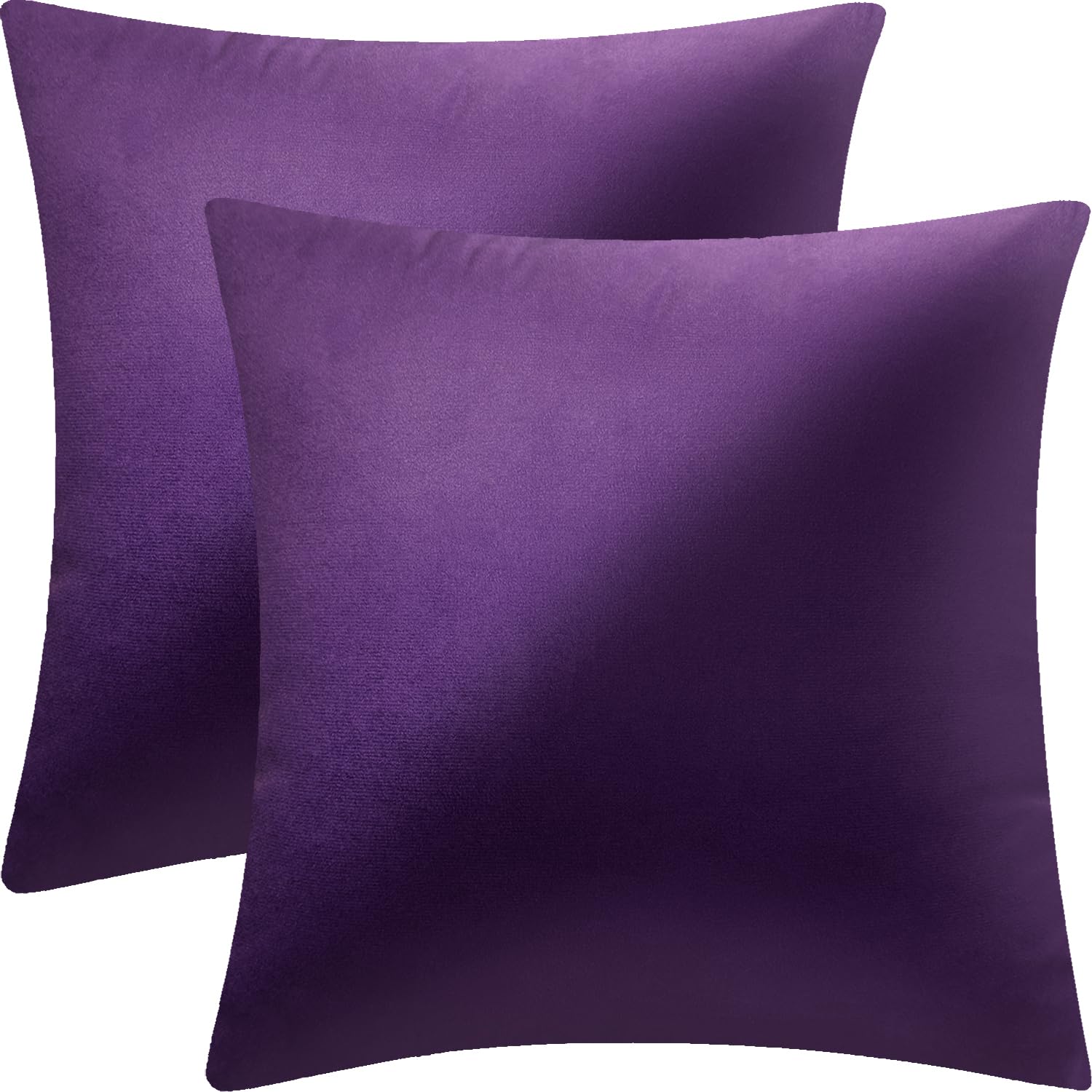 Photo 1 of 2 Pack 16x16 Pillow Cover Velvet Pillow Covers, Square Throw Pillow Covers for Living Room Decorations Throw Pillow Case, Throw Pillow Cover Cushion Cover for Sofa Bedroom Car, Eggplant Purple