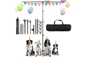 Maxztill T-Shape Backdrop Stand 8.5x5ft(2.6x1.5m) Adjustable Photo Studio Background Stand Support Kit with 4 Backdrop Clamps and Carrying Bag for Parties Wedding Photography Decoration