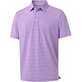 M MAELREG Boys' Polo Shirt Striped Short Sleeve Moisture Wicking Performance Stretch Active Casual Collared Kids Golf Shirt
