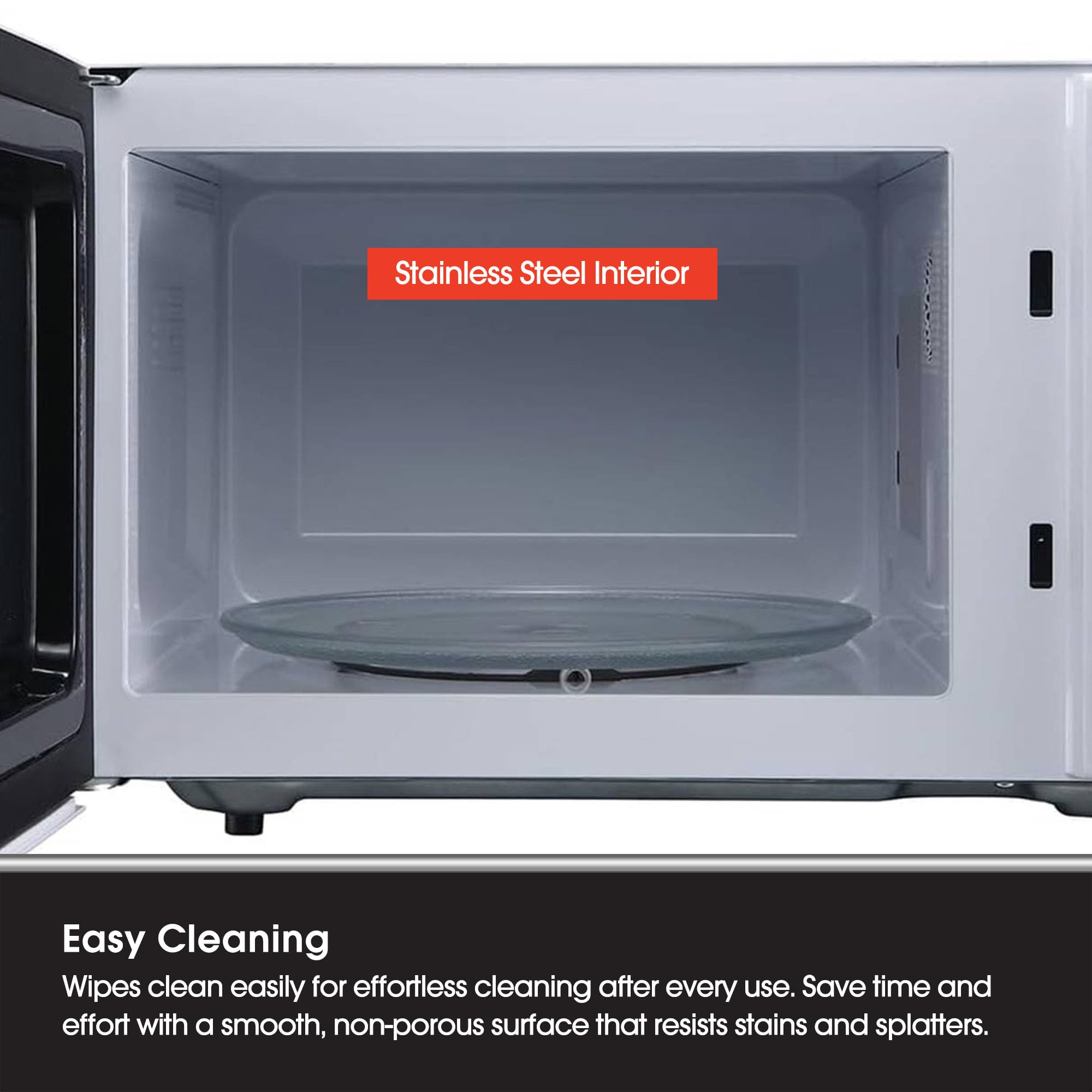 Magic Chef 0.9 Cubic Feet 900 Watt Small Stainless Countertop Microwave Oven for Compact Spaces w/ 6 Pre Programmed Cooking Modes, White