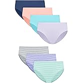 Hanes girls Underwear Hipsters, 7-pack, Pure Comfort Microfiber Hipster Panties for Girls, Assorted