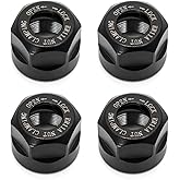 QWORK 4Pcs ER11-A Type M14 Thread Collet Clamping Hex Nuts, for CNC Milling Chuck Holder Lathe, Black