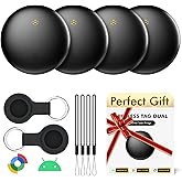 Air Tracker Tags 4 Pack for Android with Case- Bluetooth GPS Tracker Item Finder for Key, Wallet, Luggage - Works with Google Find Hub, IP66 Waterproof, Smart Tag for Android & Samsung Phones(Black)