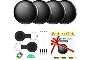 Air Tracker Tags for Android with Case- Bluetooth Tracker Item Finder for Key, Wallet, Luggage - Works with Google Find Hub, 