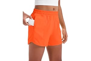 CRZ YOGA Girls Athletic Shorts with Zipper Pocket for Teens Kids Running Workout Casual Tennis Soccer Lightweight Liner