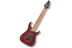 AKLOT Multi-Scale 8-String Electric Guitar: Roasted Maple Neck with String-Through Bridge Electric Guitars Kit with Okoume Body, HH Pickup, Gig Bag, Strap, String Mute, Distortion Pedal, XRN-8 TB