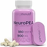 LongLifeNutri NeuroPEA (Palmitoylethanolamide + Luteolin 800mg/100mg) – Organic Supplement for Nerve Performance, 180 Vegetarian Capsules, 3-Month Supply, GMP Certified, USA Made