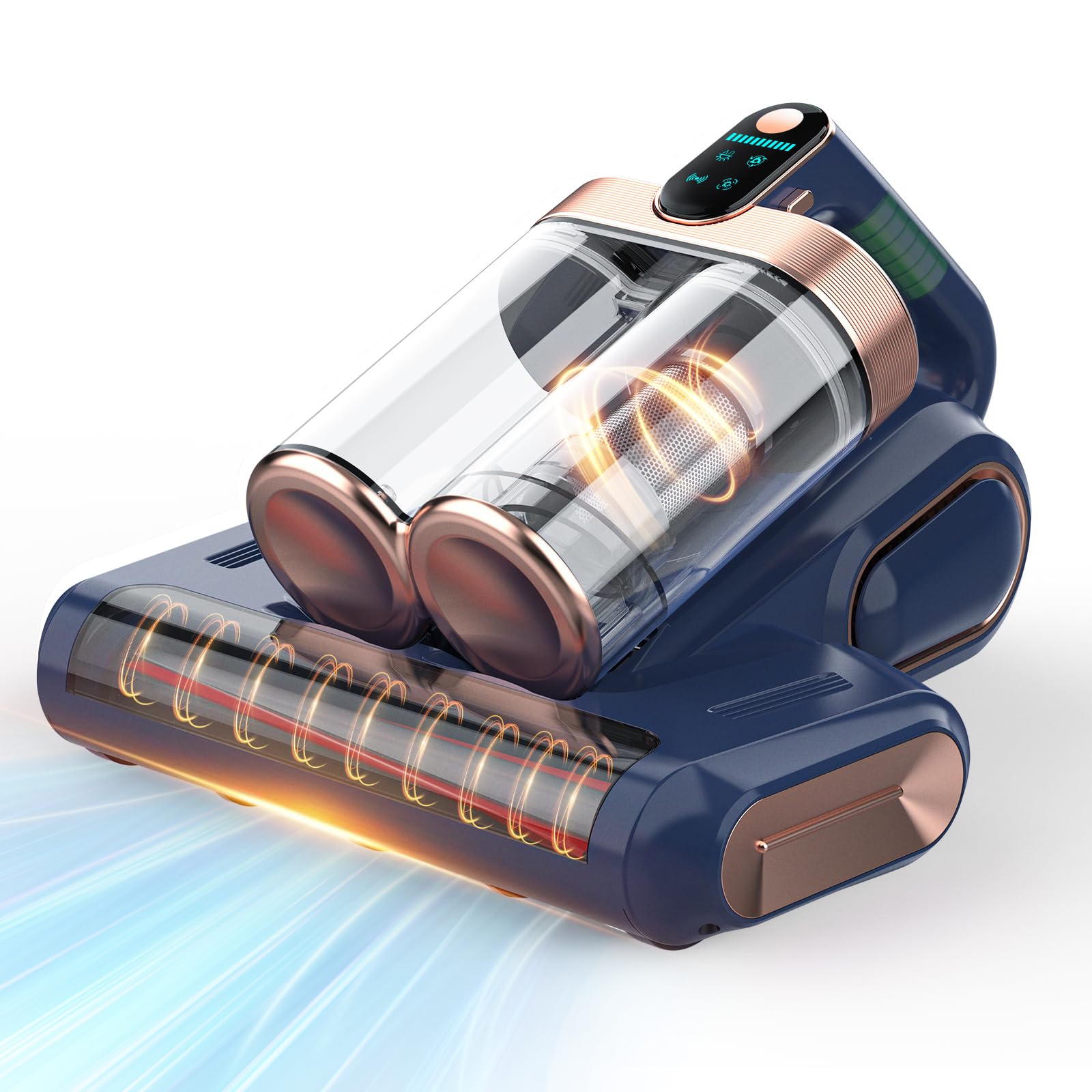 Photo 1 of Bed Mattress Vacuum Cleaner Cordless 16Kpa Handheld Vacuum, Vacuum Cleaner with 253.7nm UV-C Light,HEPA Filter & Ultrasonic, Portable Vacuums for Sofa Couch Crib Birthday Gifts for women blue+gold