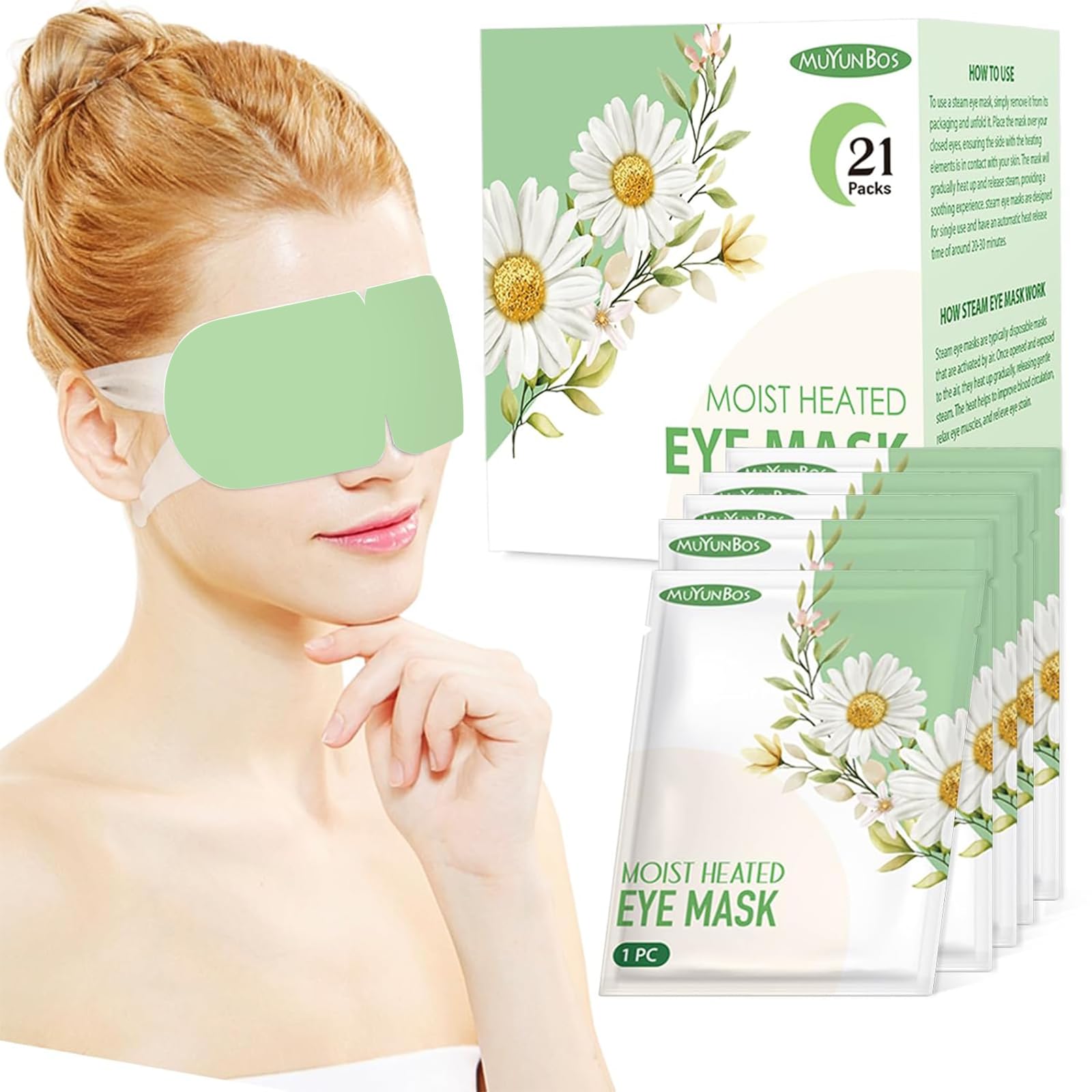 21 PACKS Self Heated Eye Mask Disposable Soothing Steam Eyes Moisturizing Heat Eye Mask Warm And Comfy For Migraines Tired Eyes Dry Eyes