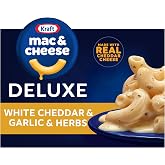 Kraft Deluxe Mac &amp; Cheese Dinner, White Cheddar and Garlic &amp; Herbs, 11.9 oz | for Easy Dinner or Dinner Sides No Artificial Flavors or Dyes Made With Real Cheese, No Artificial Flavors Or Dyes