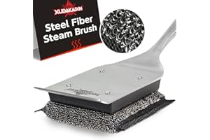 XUDAKAIXIN XUDKAKAIXIN Grill Brush Bristle Free,with 1 Replacement Head,Unique Steel Fibers Pad [Safe & Efficient] Perfect for Cast Iron/Stainless-Steel Grates-,Grill Cleaner for Outdoor Gril,Gifts for Men/Dad