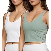 PURE CHAMP 2pk Sports Bras for Women Medium Support Crop Tops Tank Top for Women Camisole Cami Workout Tops Removable Padding