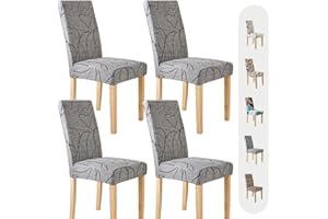 Secgo Chair Covers for Dining Room 4 Pack, Stretch Dining Chair Cover, Washable Spandex Kitchen Parsons Chair Slipcovers, Blue Chair Covers for Home or Party