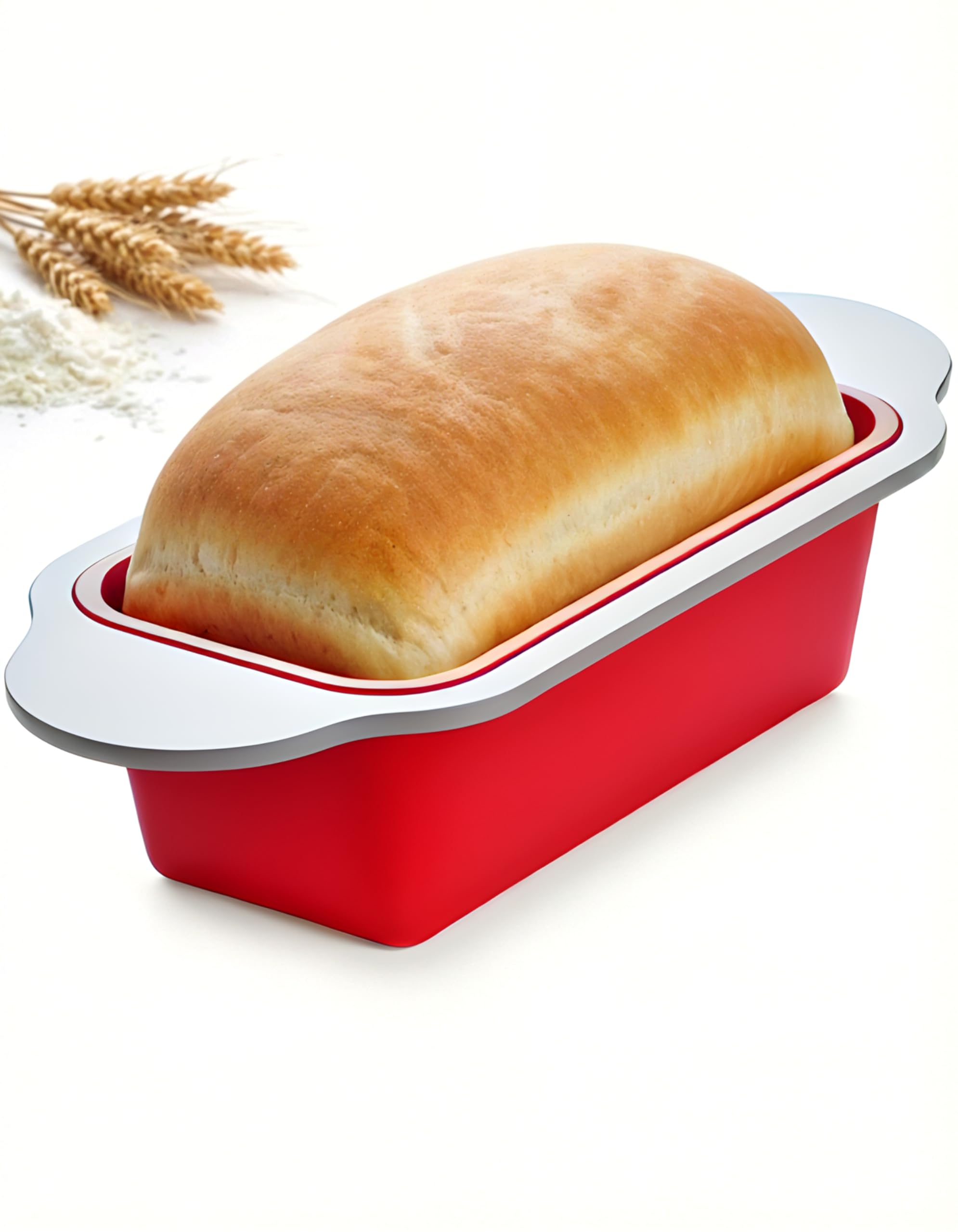 Boxiki Kitchen Silicone Bread Loaf Tin - Professional Non-Stick Silicone Loaf Pan for Baking Banana Bread, Meat Loaf, Pound Cake - 21.5 cm Bread Tin w/Steel Frame + Handles